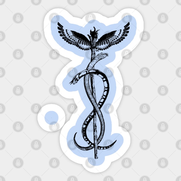 Caduceus Sticker by mellamomateo